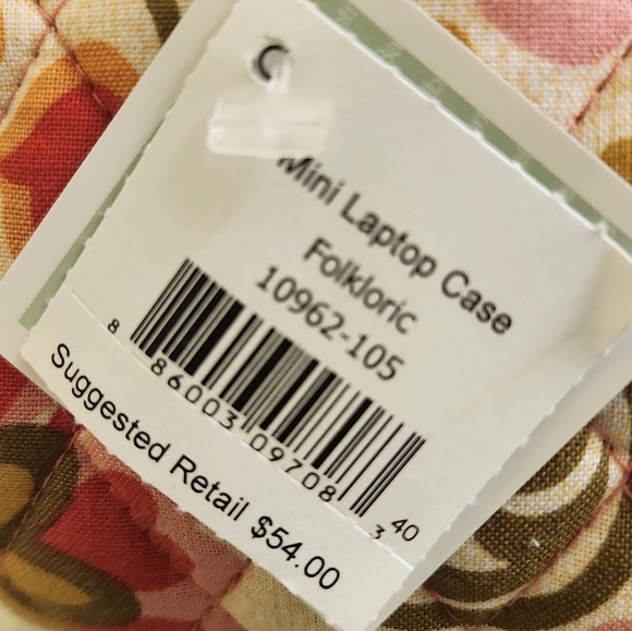 Vera Bradley Mini Laptop Hard Case Folkloric Style New With Tags - Picture 6 of 6